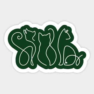 Minimalist Cat Line Art Sticker